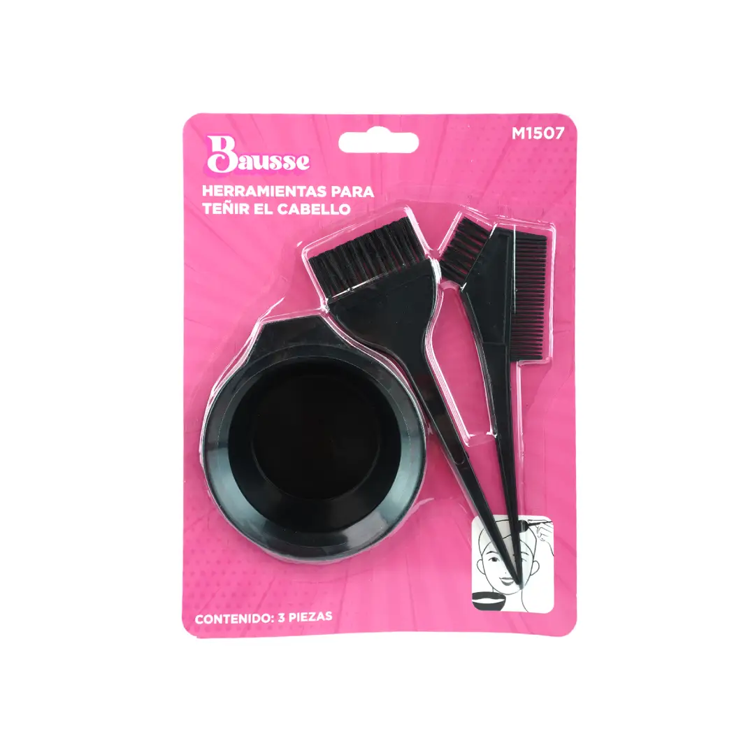Kit de Aplicación para Tinte con brochas y accesorios para coloración uniforme.