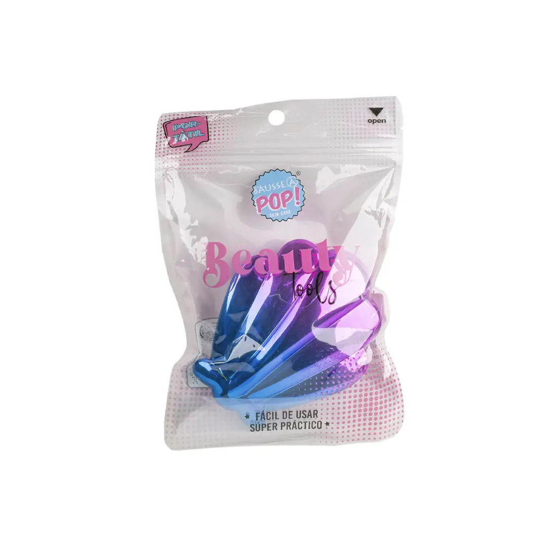 Cepillo de pelo con forma de concha para desenredar suavemente el cabello.